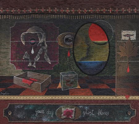 SERGIO FERGOLA Napoli 1936 Interno, 1985 olio su tela cm. 90x100, firma e...