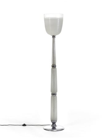 Manifattura di Murano Lampada da terra con struttura in metallo, fusto ad elemen