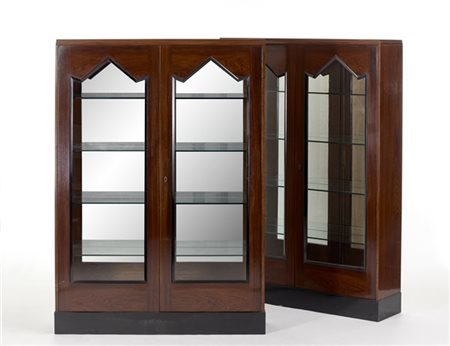 Piero Portaluppi (Attribuito)
Coppia di librerie. Milano, anni '20. Legno di pal