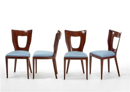 Osvaldo Borsani Lotto composto da quattro sedie modello "7388 Triennale". Esecuz