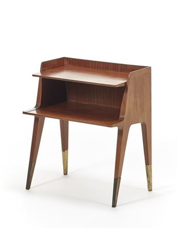 Gio Ponti Mobiletto con due ripiani a giorno in legno impiallacciato di mogano e