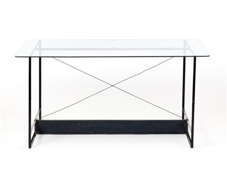 Giancarlo Palanti Tavolo/scrivania in profilato metallico a "L" verniciato nero