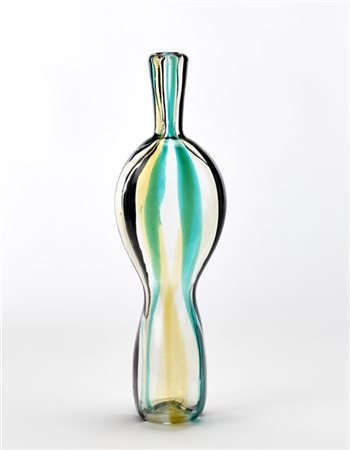 Fulvio Bianconi Grande vaso a bottiglia modello "4404". Venini, 1951. Vetro soff