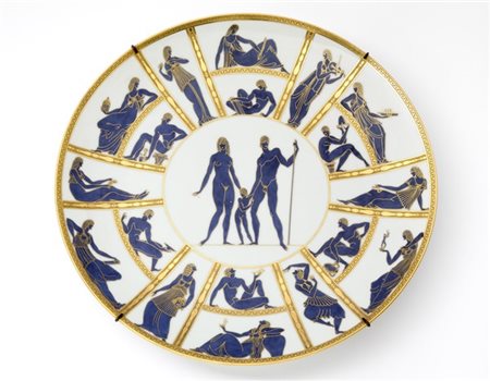 Gio Ponti "Le attività gentili"
Raro piatto da parata. Manifattura Richard-Ginor