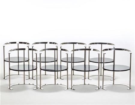 Luigi Caccia Dominioni Lotto composto da otto poltroncine modello "P4 Catilina p