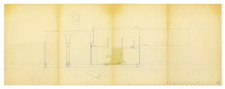 Carlo Scarpa "Negozio Olivetti a Venezia"
Foglio con al recto eliocopia con la s