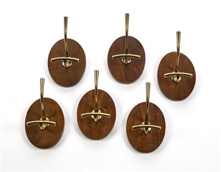 Luigi Caccia Dominioni Lotto composto da sei appendiabiti. Produzione Azucena, M