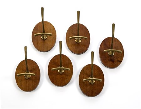 Luigi Caccia Dominioni Lotto composto da sei appendiabiti. Produzione Azucena, M