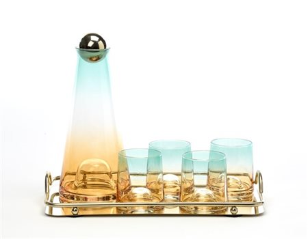 Veart Servizio da whisky composto da quattro bicchieri, una bottiglia con tappo
