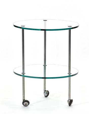 Luigi Caccia Dominioni Carrellino tripode con piani circolari modello "T6". Prod