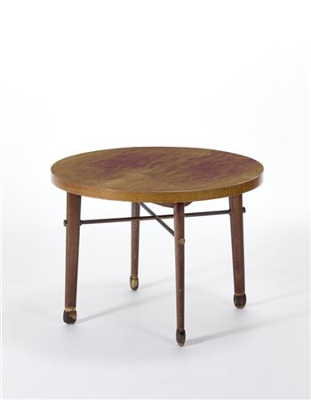 Tavolino da salotto in legno di teak massello e impiallacciato con crociera e p