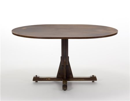 Leonardo Fiori Tavolo da pranzo con piano ovale. Produzione Isa, Ponte San Pietr