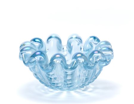 Ercole Barovier Coppa a forma di conchiglia della serie "Grosse Costolature". Ba