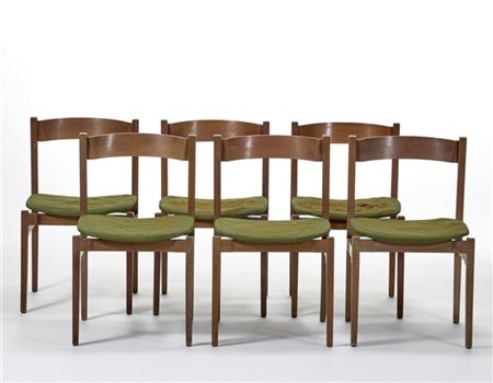 Gianfranco Frattini Lotto composto da sei sedie modello "101". Produzione Cassin