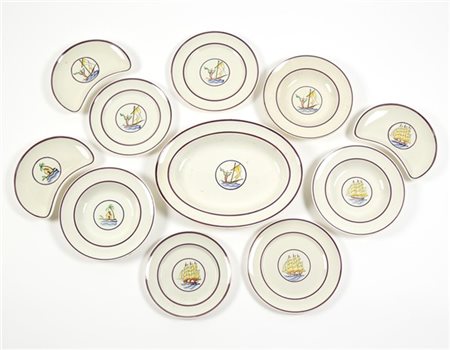 Gio Ponti Parte di servizio della serie "Velesca". Manifattura Richard - Ginori,