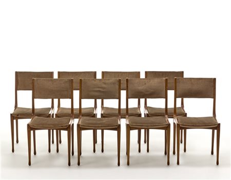 Carlo De Carli Lotto composto da otto sedie modello "693". Produzione Cassina, M