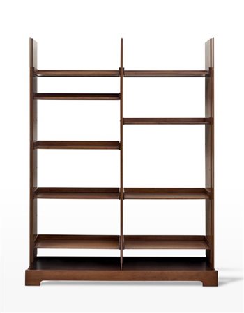 Libreria in legno di teak massello, bordato e impiallacciato composta da tre mo