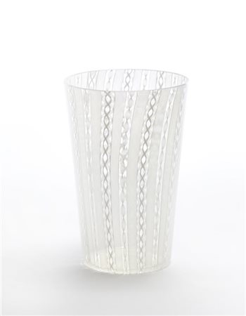 Manifattura di Murano Vaso troncoconico in vetro soffiato a canne di zanfirico l