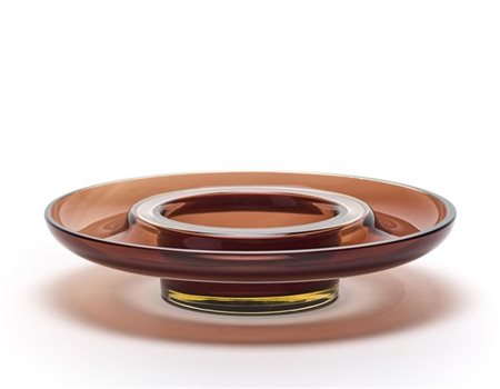 Studio Venini per Pierre Cardin Centrotavola in vetro soffiato trasparente ameti