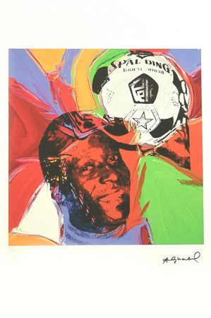 Andy Warhol (1928 - 1987) PELE' litografia su carta Arches, cm 57x38; es....