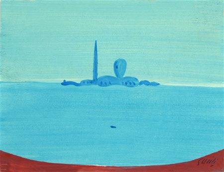 Virgilio Guidi (1891 - 1984) VENEZIA-SAN GIORGIO tempera e gouache su carta,...