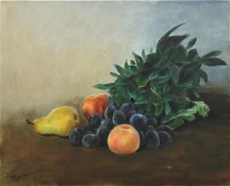 Nino Tirrinnanzi (1923 - 2002) NATURA MORTA olio su cartone telato, cm...