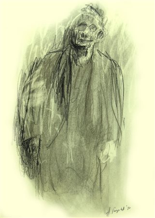 Alessandro Papetti (1958) FIGURA carboncino su carta, cm 50x35 firma e data...