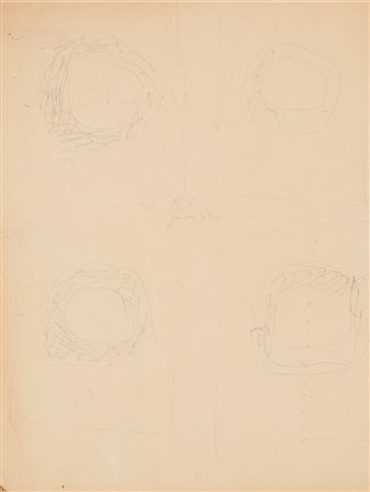 Lucio Fontana Studio per Concetti spaziali, 1958 biro nera su carta cm...