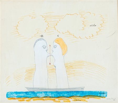 Pier Achille Pizzo Cuniberti Senza titolo, 1973 tecnica mista su tela cm...