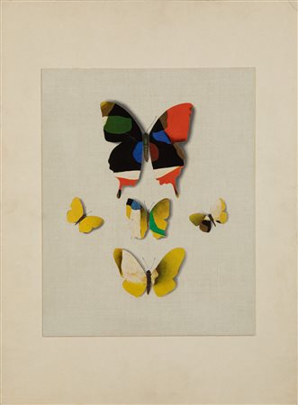 Jiri Kolar Butterflies, 1969 collage su carta cm 23,5x29 firmato e datato al...