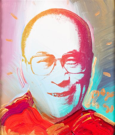 Peter Max Dalai Lama #57, 1991 olio su tela cm 35,5x41,5 firmato e datato al...