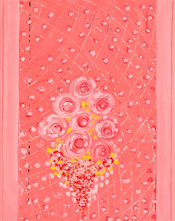 Gastone Biggi Fleurs 4 "Rosis", 2009 industrial paint su tela cm 80x100...
