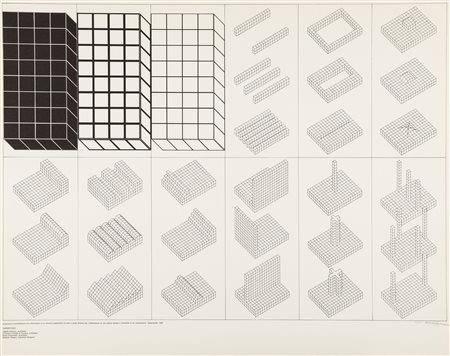 Superstudio Group Istogramma di architettura, 1969 litografia in bianco e...
