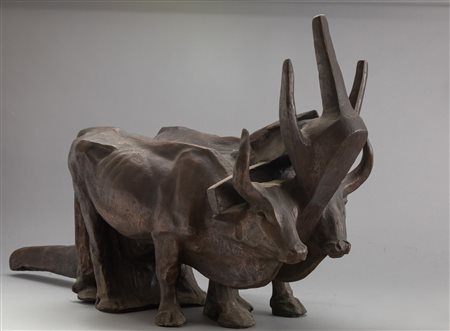 Duilio Cambellotti Il vomere, 1920-1923 bronzo cm 105x61 Copia unica in...