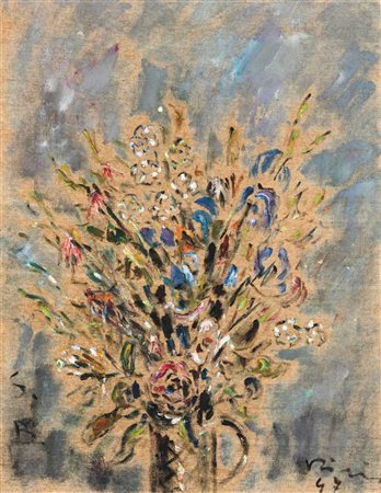 Filippo De Pisis Vaso di fiori, 1947 olio su tela cm 50x65 firmato in basso a...