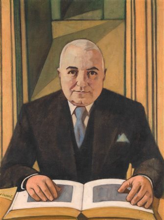 Felice Casorati Ritratto del Cavalier Chiambretti, 1956 olio su tela cm 60x80...