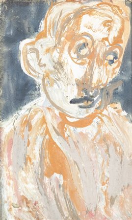 Mario Sironi Busto, 1948 ca tempera su carta stampata (applicata su masonite)...