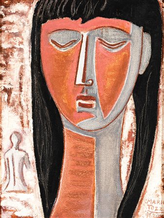 Mario Tozzi Figura Muliebre e Bagnante, 1969 olio su tela cm 28x36 firmato e...