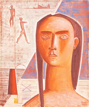 Mario Tozzi La sfinge olio su tela cm 48x58 firmato in basso a destra Opera...