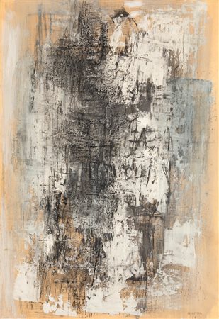 Mario Bionda Bianco verticale, 1960 tecnica mista su carta applicata su tela...