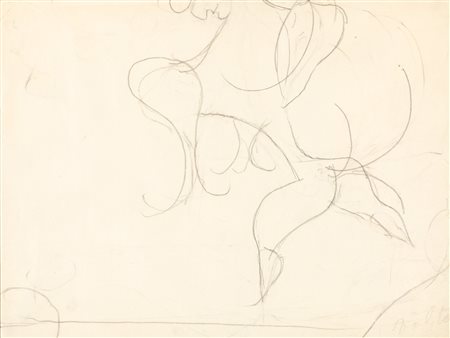 Osvaldo Licini Angelo ribelle matita su carta cm 34x24 firmato in basso a...