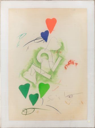 Mario Schifano Senza titolo, 1970-1972 smalto, grafite, pastello, collage su...