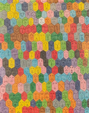 Alighiero Boetti Faccine colorate (manifesto), 1977 stampa in offset,...
