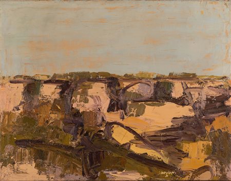 Ennio Morlotti Rocce, 1984 olio su tela cm 90x70 firmato in basso a destra...