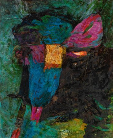 Gianni Dova Toro, 1972/1988 olio su tela cm 50x60 firmato ed intitolato al...