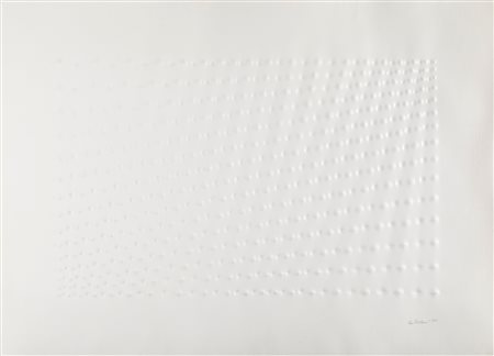 Enrico Castellani Senza titolo, 1981 carta a rilievo cm 69x50 firmato e...