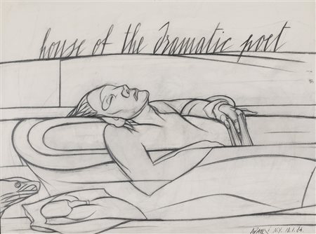 Valerio Adami House of the dramatic poet, 1984 matita su carta cm 48x36...