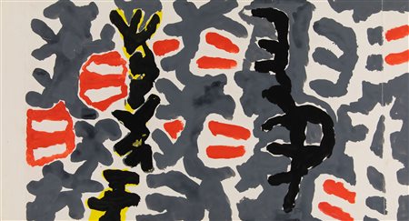 Giuseppe Capogrossi Superficie CP/167, 1961 ca tempera su carta cm 49,5x27...