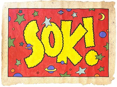 Massimo Mattioli Noises: Sok!, 1995 Acrilico su carta fatta a mano cm 94x70...