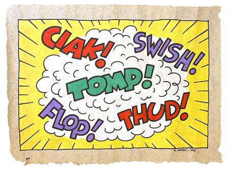 Massimo Mattioli Noises: Ciak! Swish! Tomp! Flop! Thud!, 1995 Acrilico su...